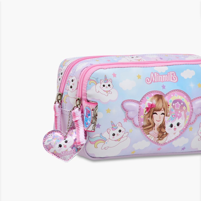 Minmie Caticorn Dream- Pencil Case-1 Cmprt.-Printed-Rectangle (Pvc) Pastel Purple \ 22x7x12 - Image 4